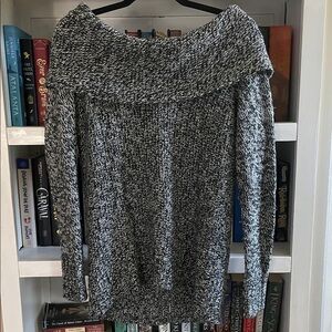 American Eagle Outfitters Off-Shoulder Sweater in Black and White